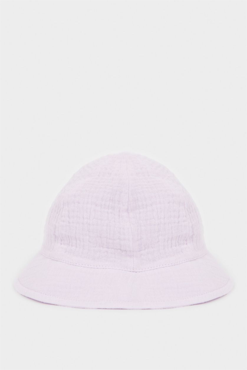 Kız Bebek Lila Müslin Bucket Şapka Kız Bebek