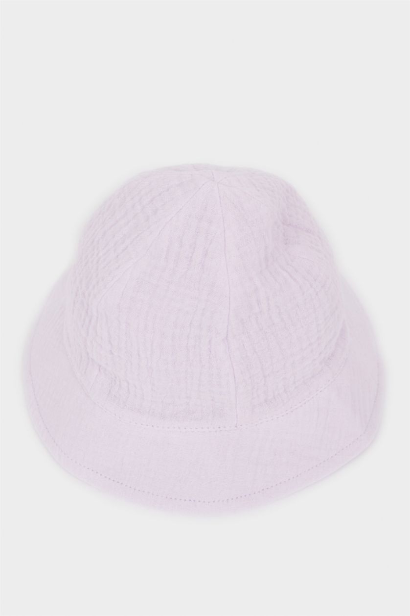 Kız Bebek Lila Müslin Bucket Şapka Kız Bebek