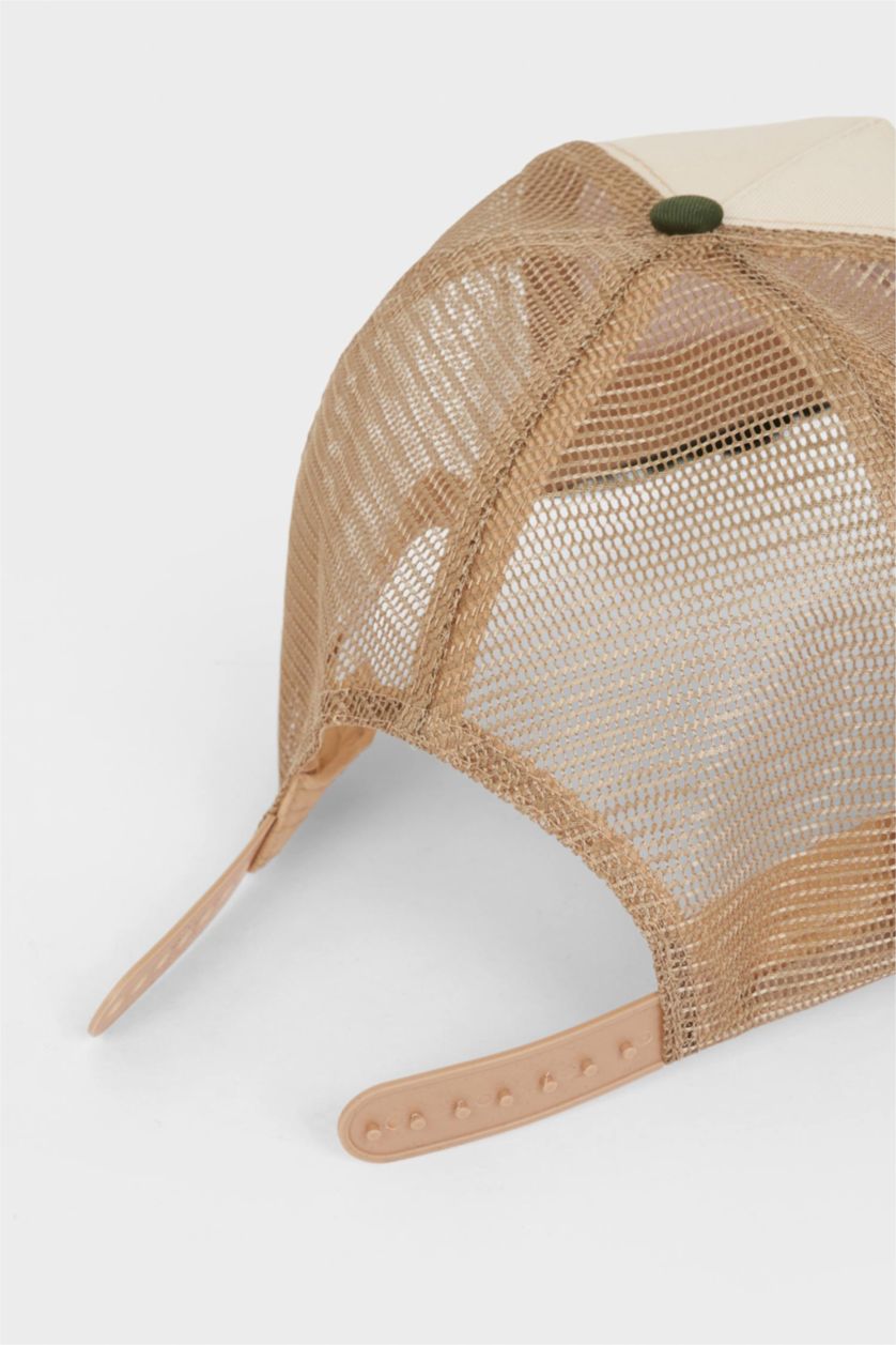 Erkek Açık Yeşil Erkek Etiket Baskılı Jean Beyzbol Basketbol Şapkası