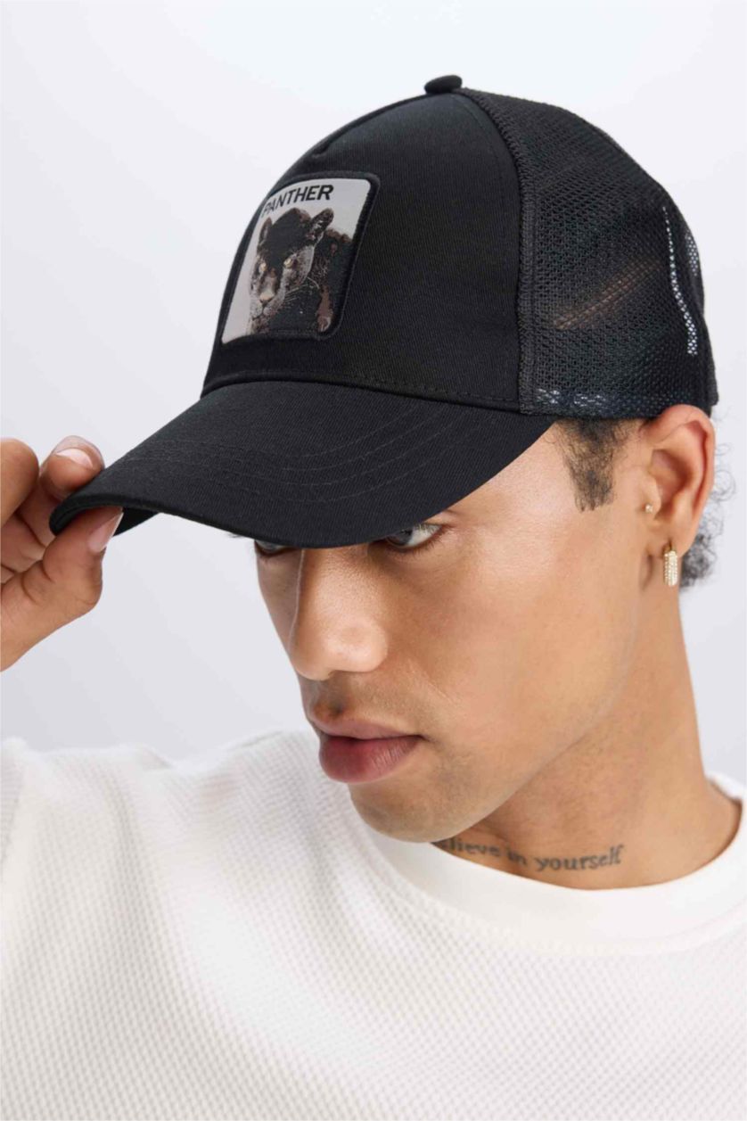 MAN Black Man Label Printed Woven Baseball and Basketball Cap