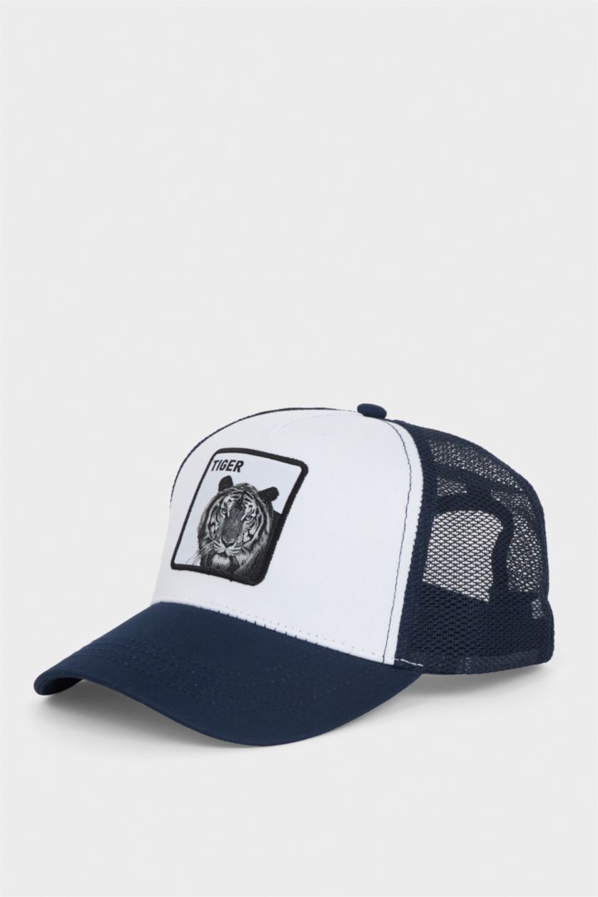 Erkek Lacivert Erkek Etiket Baskılı Dokuma Beyzbol Basketbol Şapkası