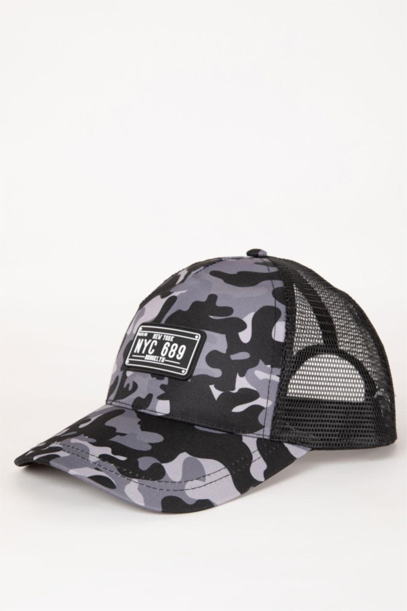 Erkek Karma Erkek Etiket Baskılı Gabardin Beyzbol Basketbol Şapkası