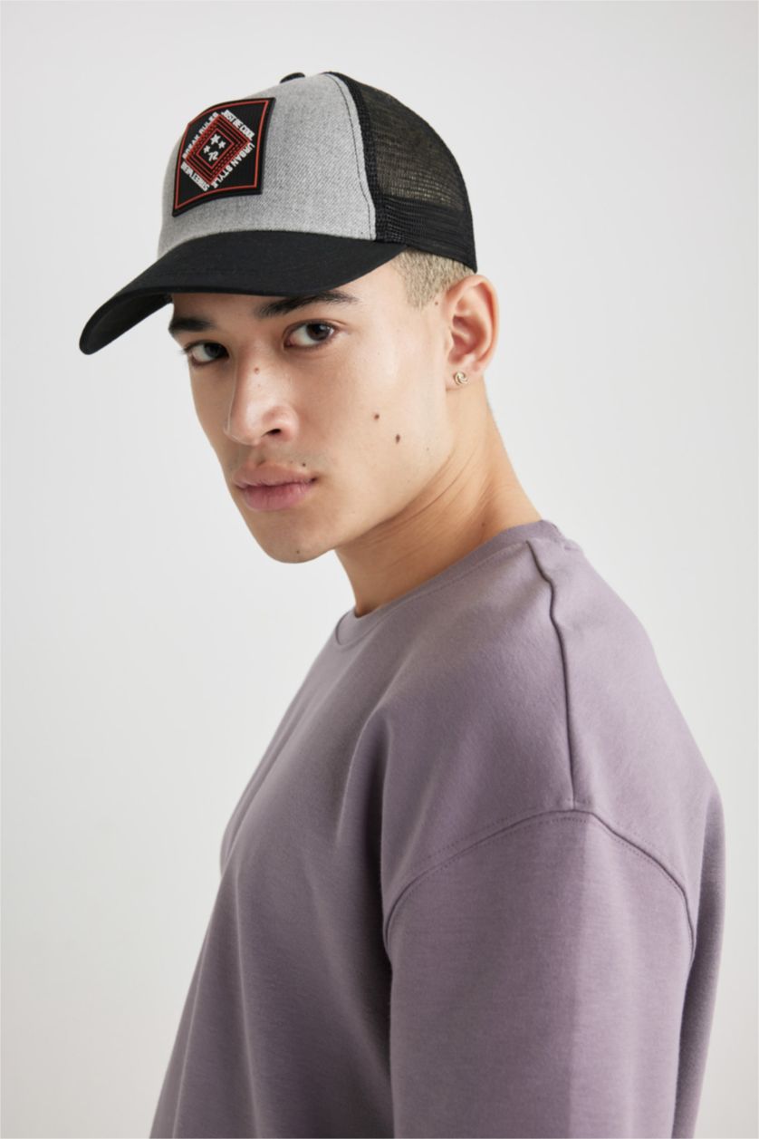 HOMME Gris Casquette de Baseball et de Basket-Ball imprimé D'étiquette pour Homme