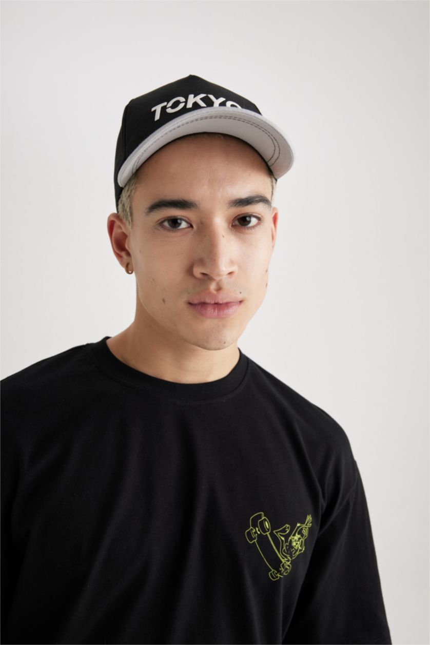 MAN Black Man Woven Printed Hat