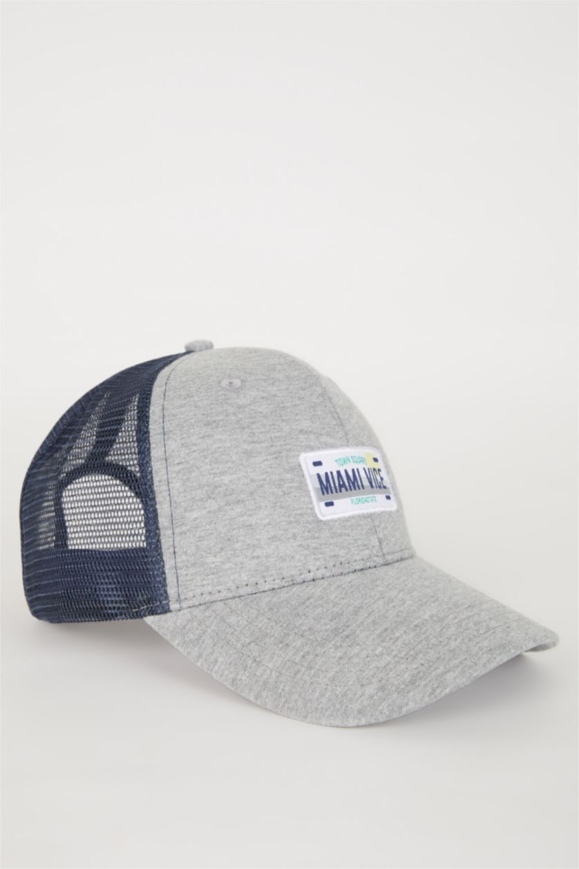 HOMME Gris Clair Casquette de Baseball et de Basket-Ball Tissée Imprimée avec Étiquette pour Homme