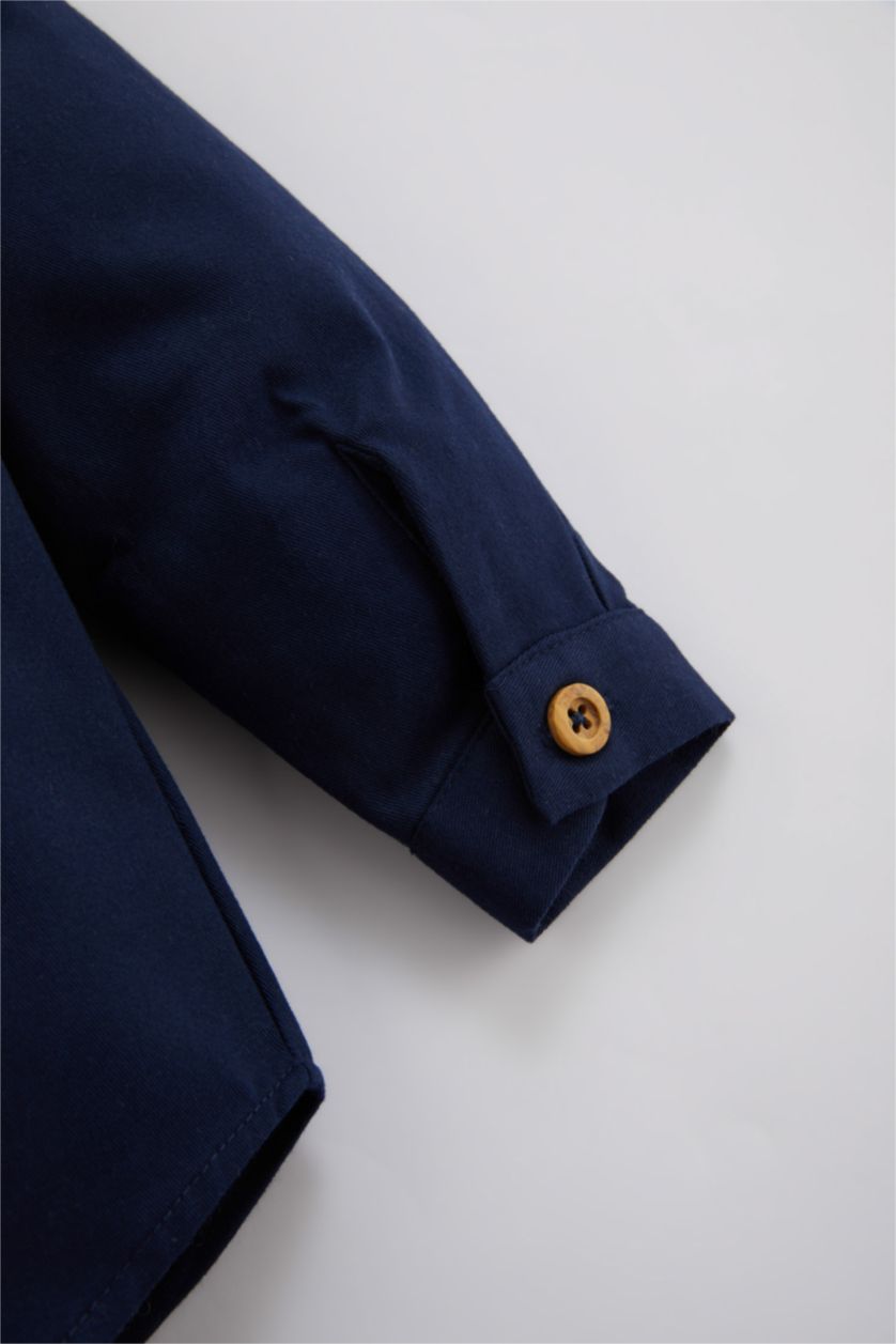 BÉBÉ GARÇON Marin Chemise Twill Manches Longues Pour Bébé Garçon