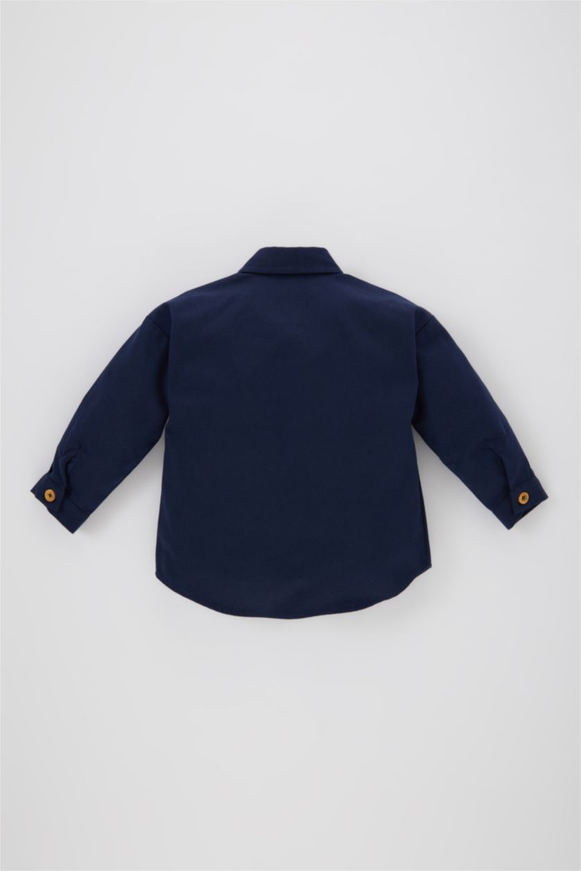 BÉBÉ GARÇON Marin Chemise Twill Manches Longues Pour Bébé Garçon