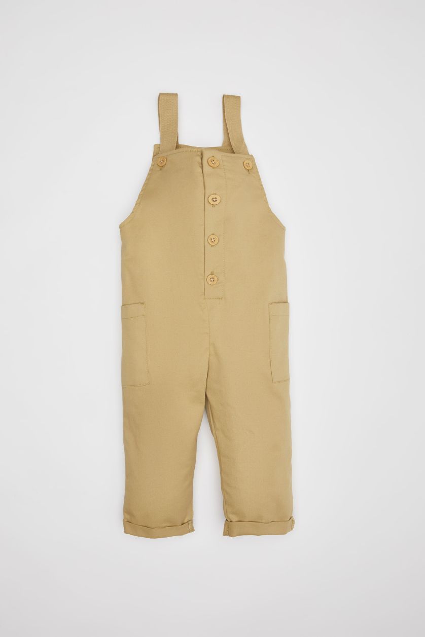 BABY BOY Beige Gabardine Regular Fit Jumpsuit