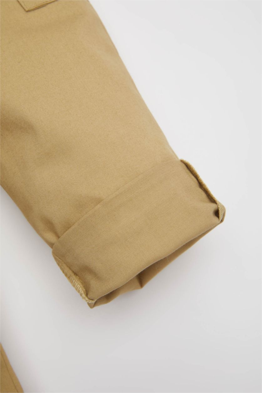 BABY BOY Beige Gabardine Regular Fit Jumpsuit