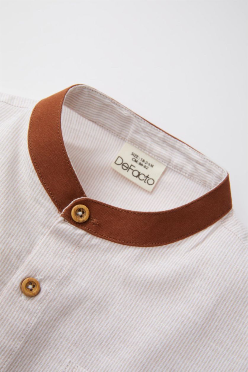 BÉBÉ GARÇON Écru Chemise à Manches Courtes en Popeline Pour Bébé Garçon