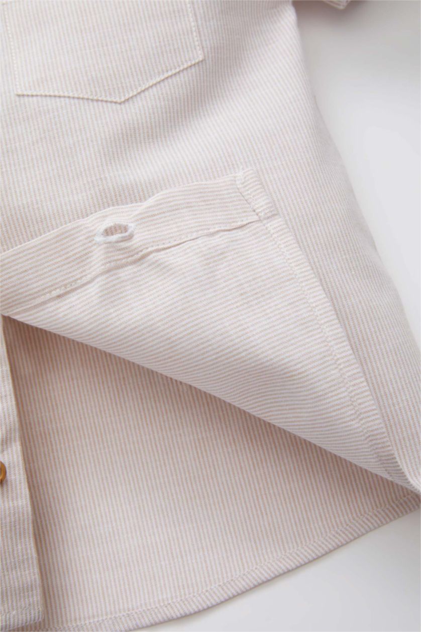 BÉBÉ GARÇON Écru Chemise à Manches Courtes en Popeline Pour Bébé Garçon