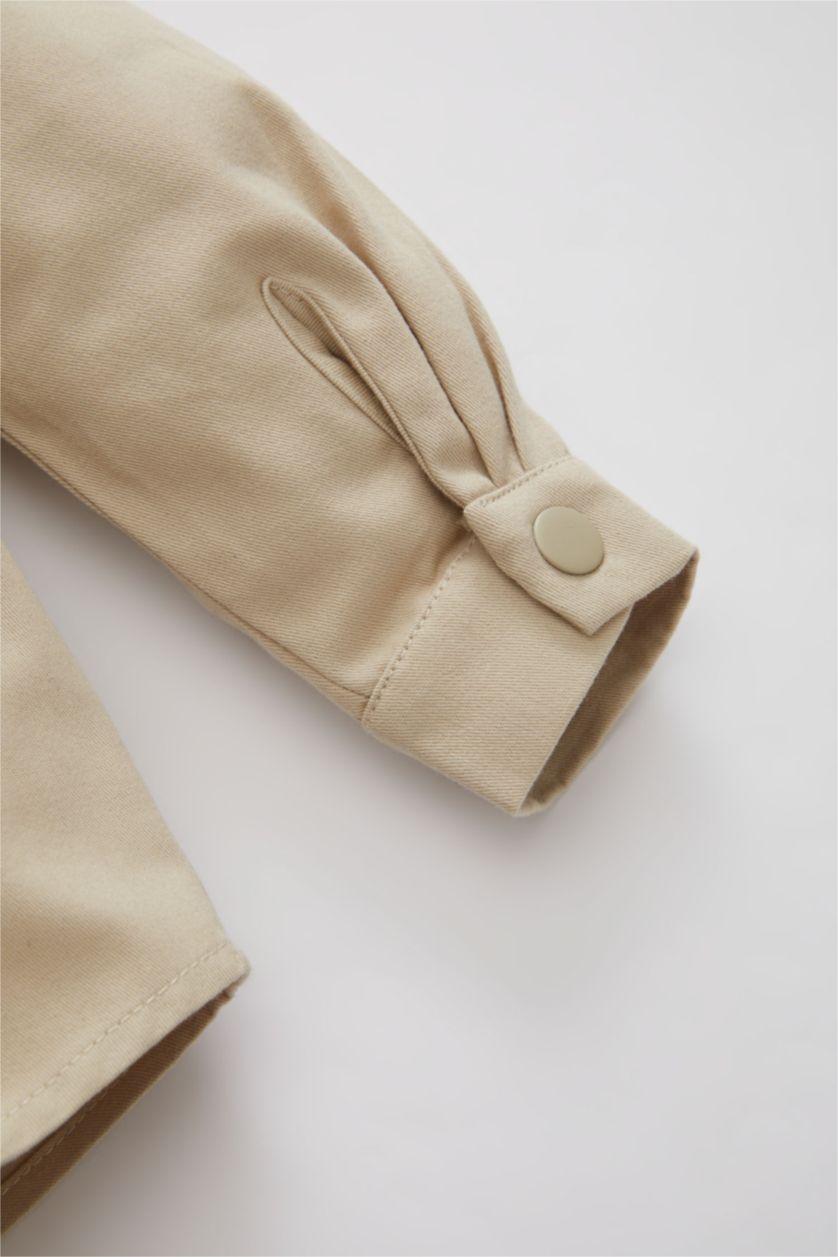 BÉBÉ GARÇON Beige Chemise en Gabardine Imprimé à Manches Longues pour Bébé Garçon