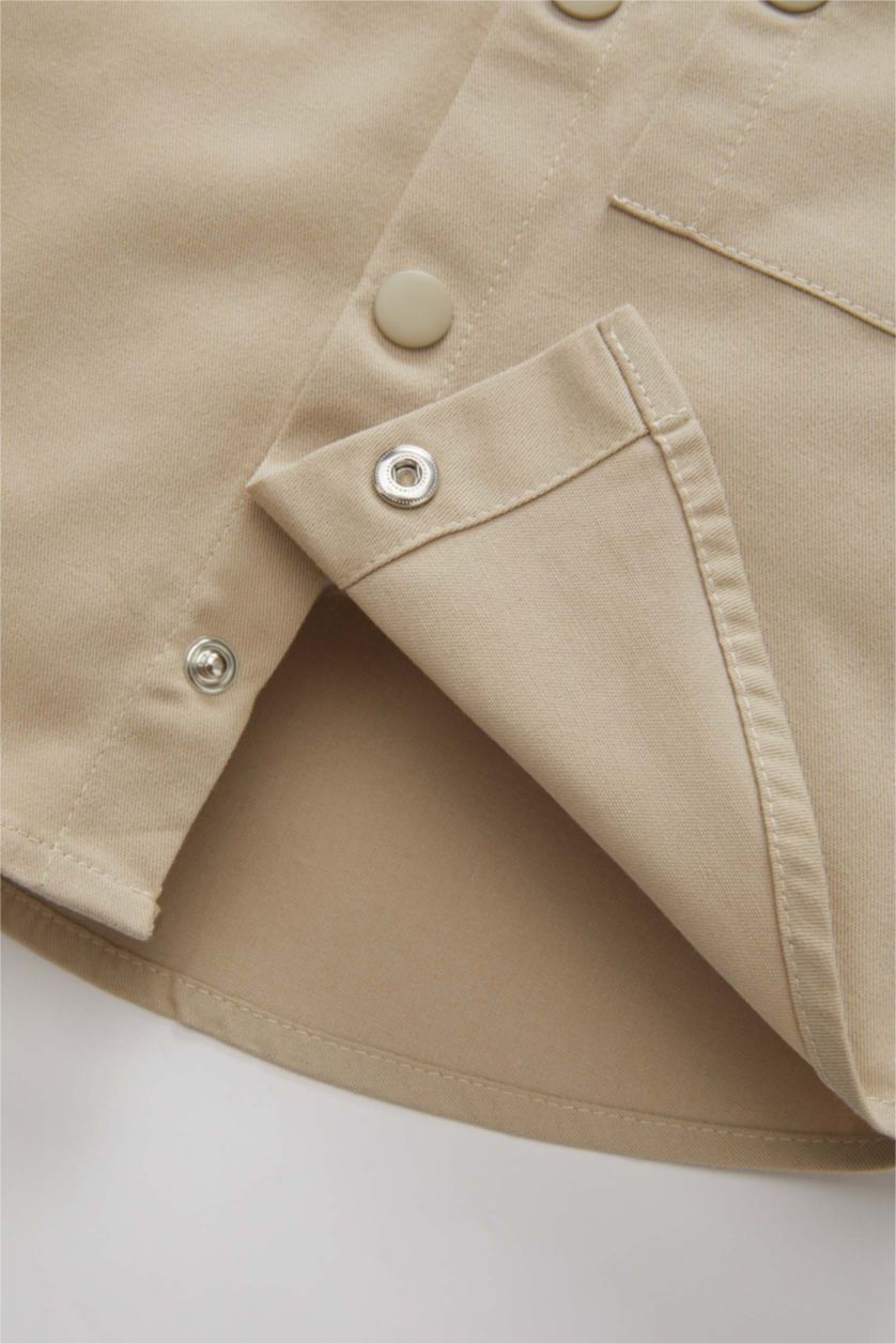 BÉBÉ GARÇON Beige Chemise en Gabardine Imprimé à Manches Longues pour Bébé Garçon