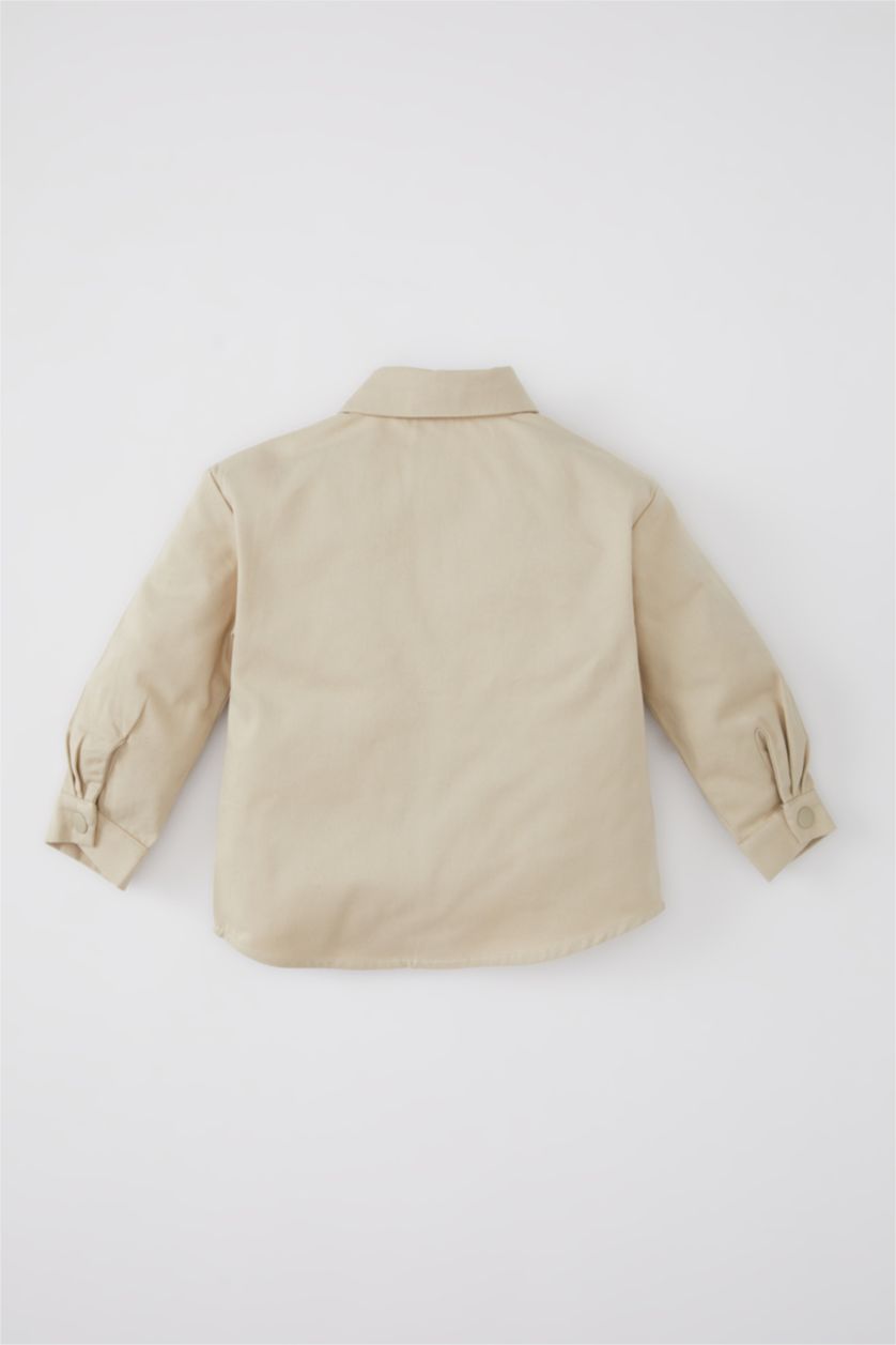 BÉBÉ GARÇON Beige Chemise en Gabardine Imprimé à Manches Longues pour Bébé Garçon