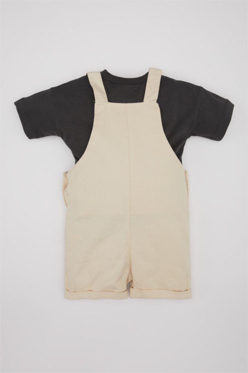 BABY BOY Stone Baby Boy Slogan Printed Jersey T-Shirt Salopet 2 Piece Set