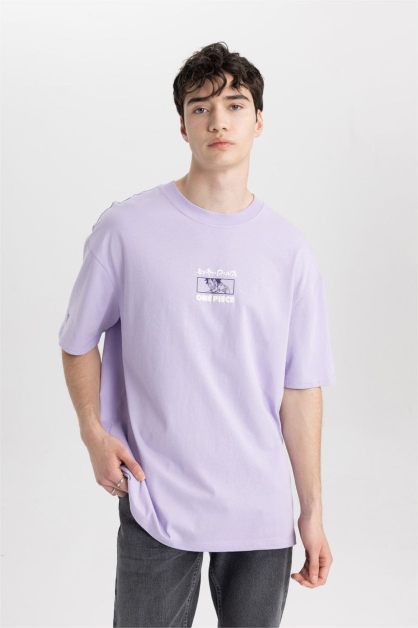 MAN Lilac Comfort Fit Short Sleeve T-Shirt
