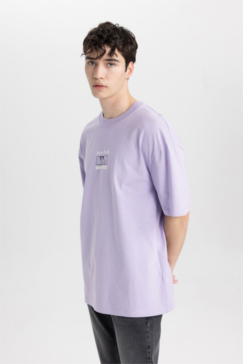 MAN Lilac Comfort Fit Short Sleeve T-Shirt