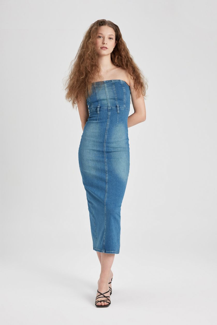 WOMAN Light Indigo Denim Maxi Dress