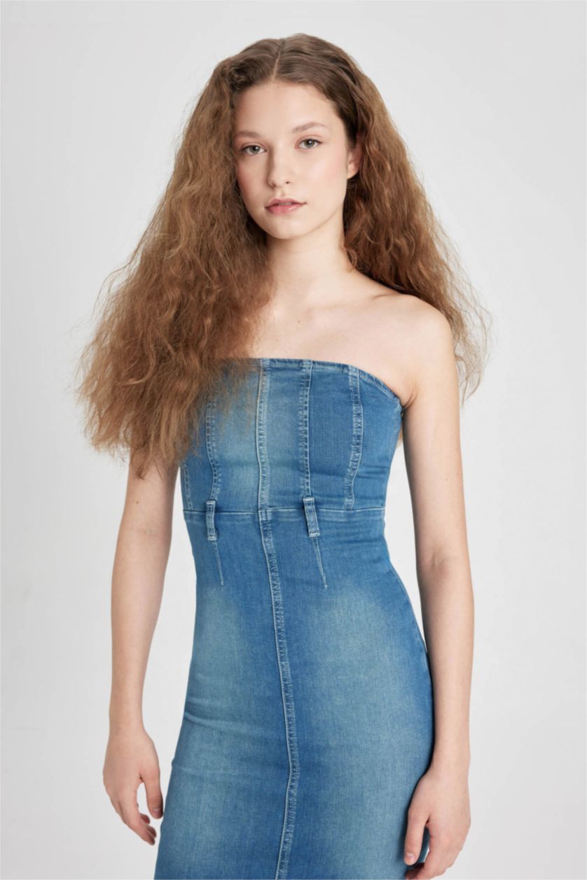 WOMAN Light Indigo Denim Maxi Dress