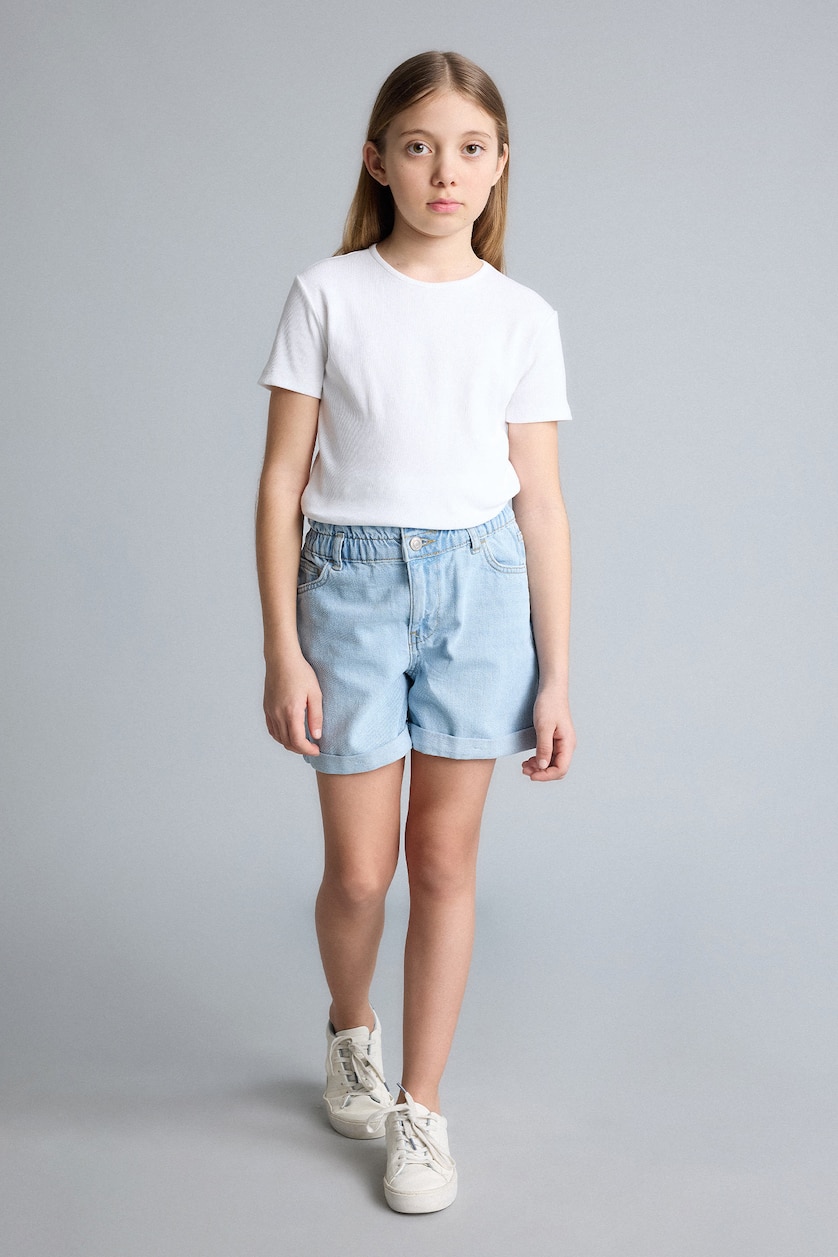 Girls & Teens Ice Blue شورت جينز بناتي بيبرباج