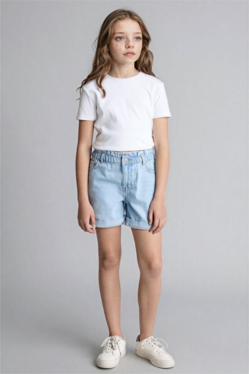 Девочки и подростки Ледяной голубой Девочка Paperbag Джинсовые Шорты