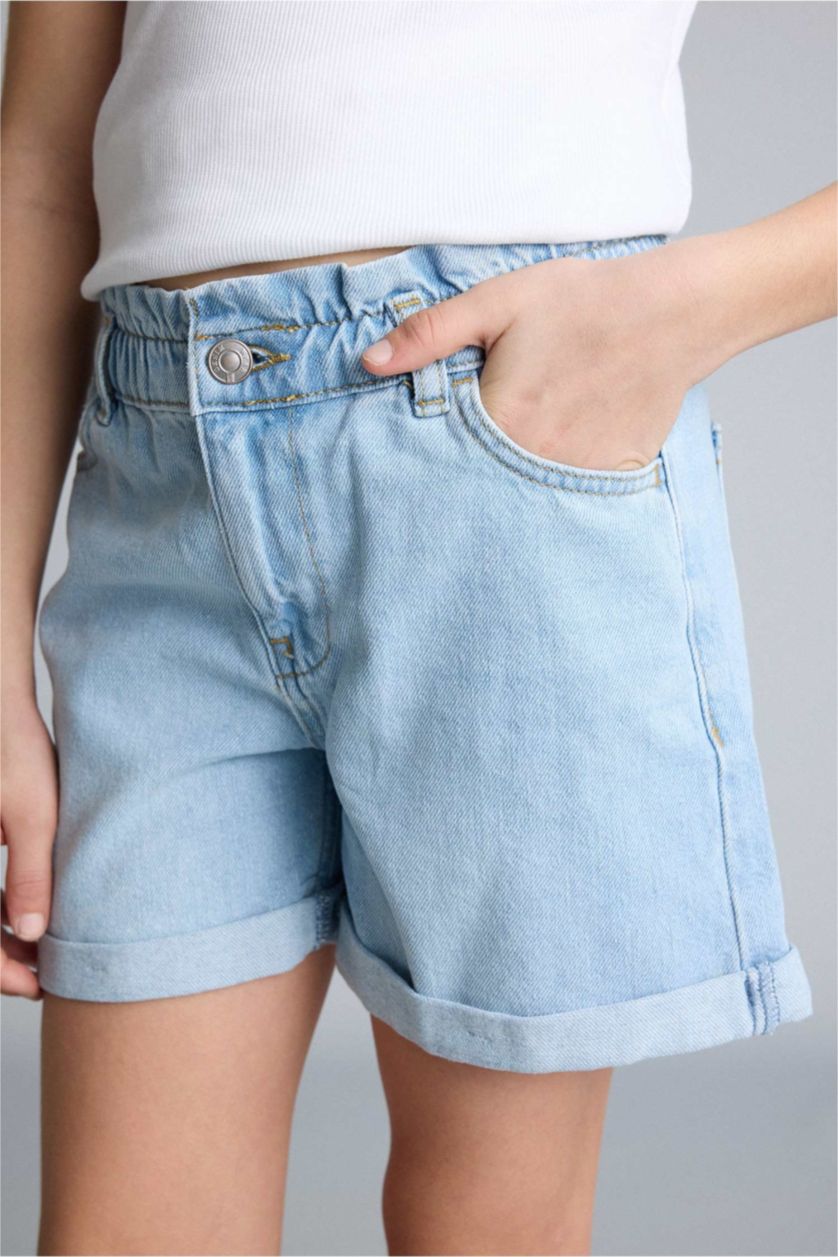 Девочки и подростки Ледяной голубой Девочка Paperbag Джинсовые Шорты