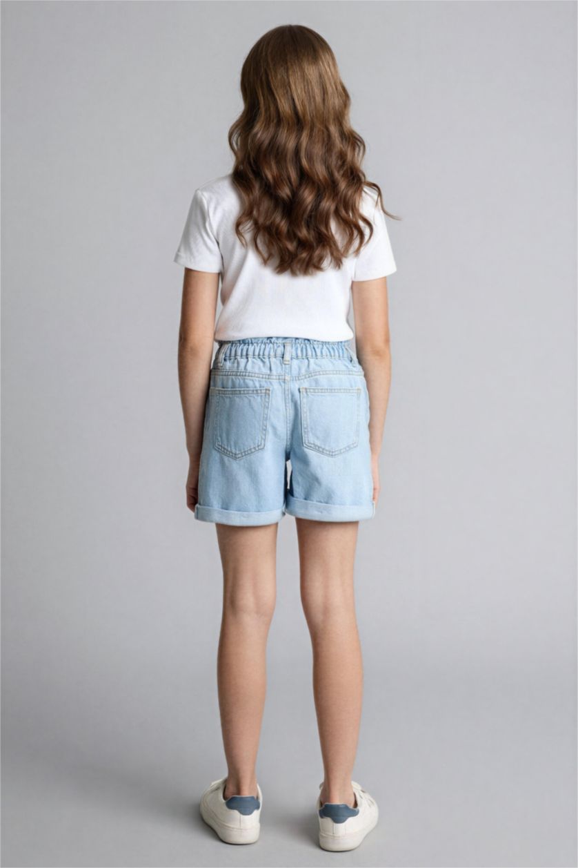 Девочки и подростки Ледяной голубой Девочка Paperbag Джинсовые Шорты