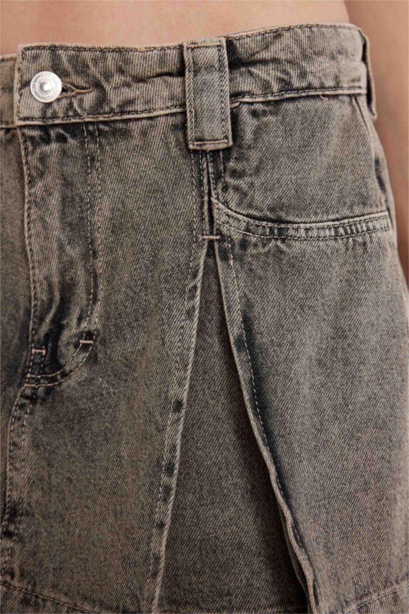 WOMAN Grey High Waist Denim Shorts