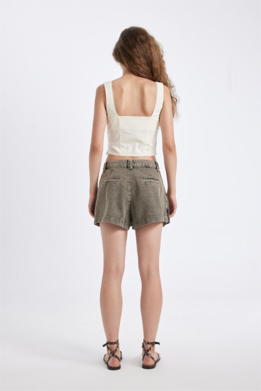 WOMAN Grey High Waist Denim Shorts