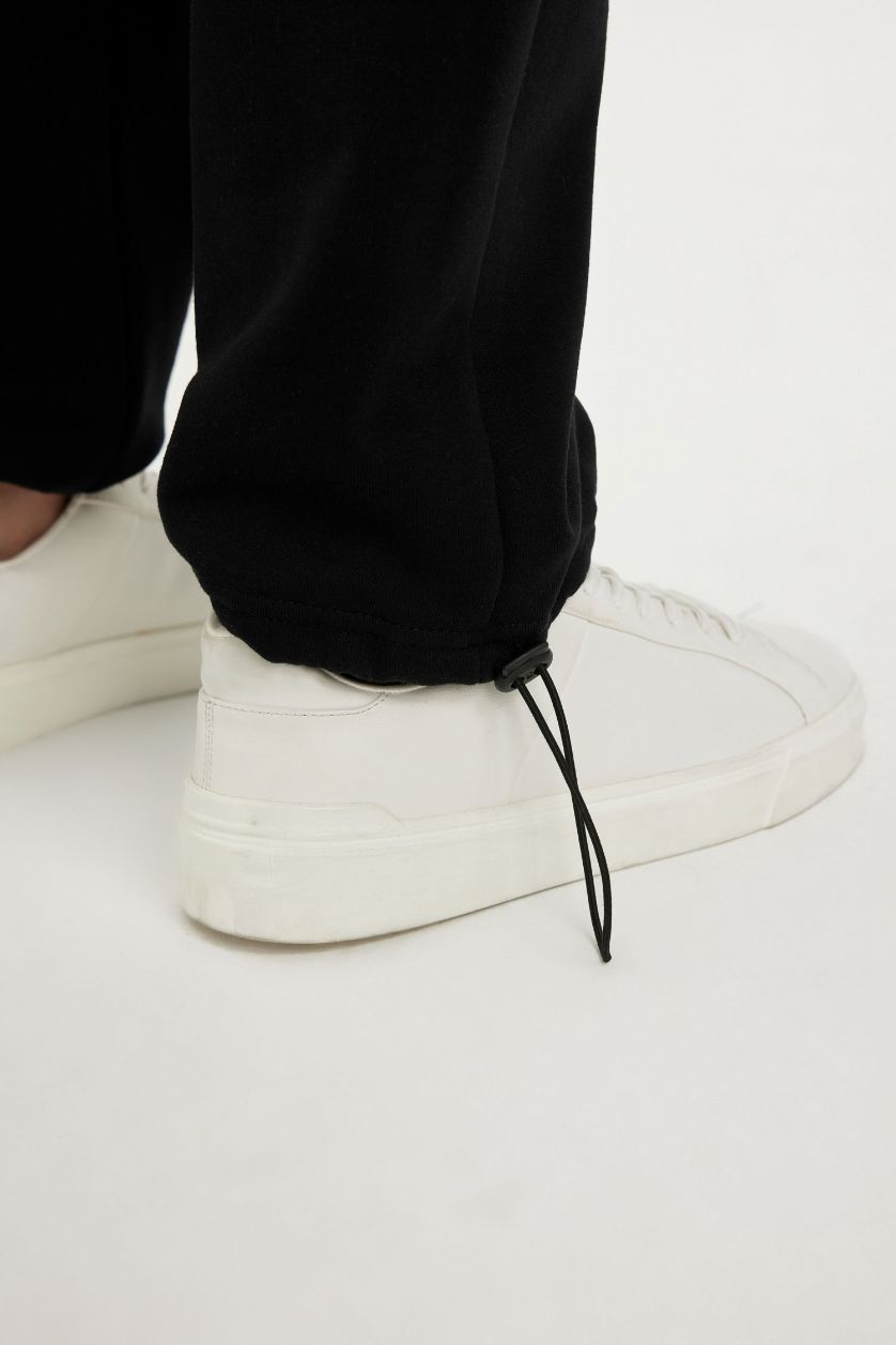 رجالي أسود بنطلون سويت بانتس اوفر سايز برجل واسع بجيب