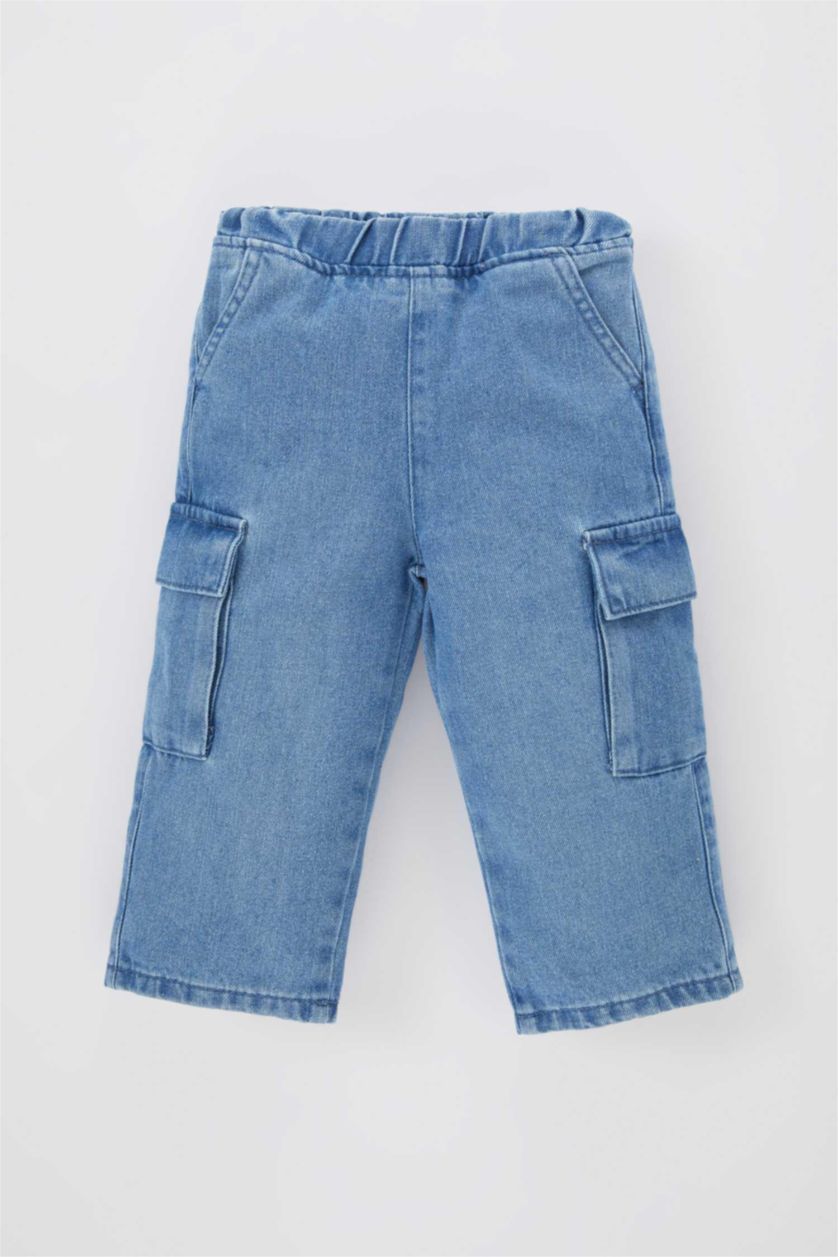 BABY GIRL Blue Baby Girl Regular Fit Wide Leg Jeans