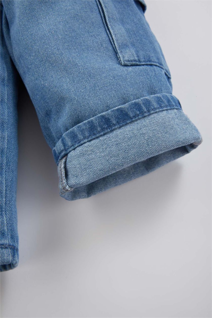 BABY GIRL Blue Baby Girl Regular Fit Wide Leg Jeans