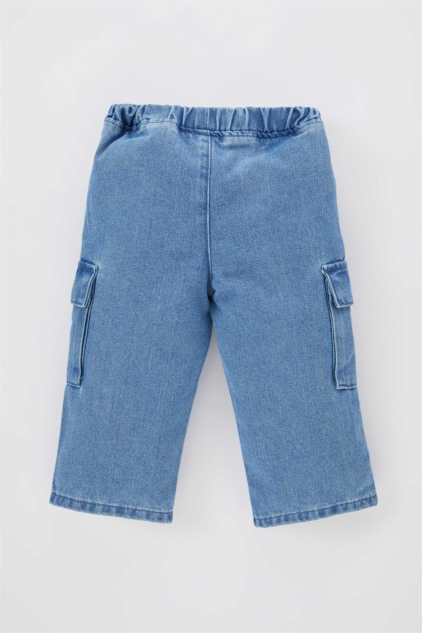 BABY GIRL Blue Baby Girl Regular Fit Wide Leg Jeans