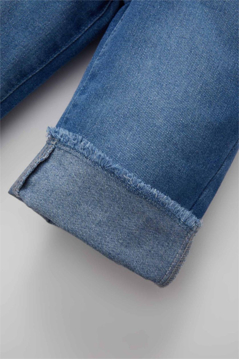 Kız Bebek Mavi Wıde Leg Geniş Paça Jean Pantolon Kız Bebek