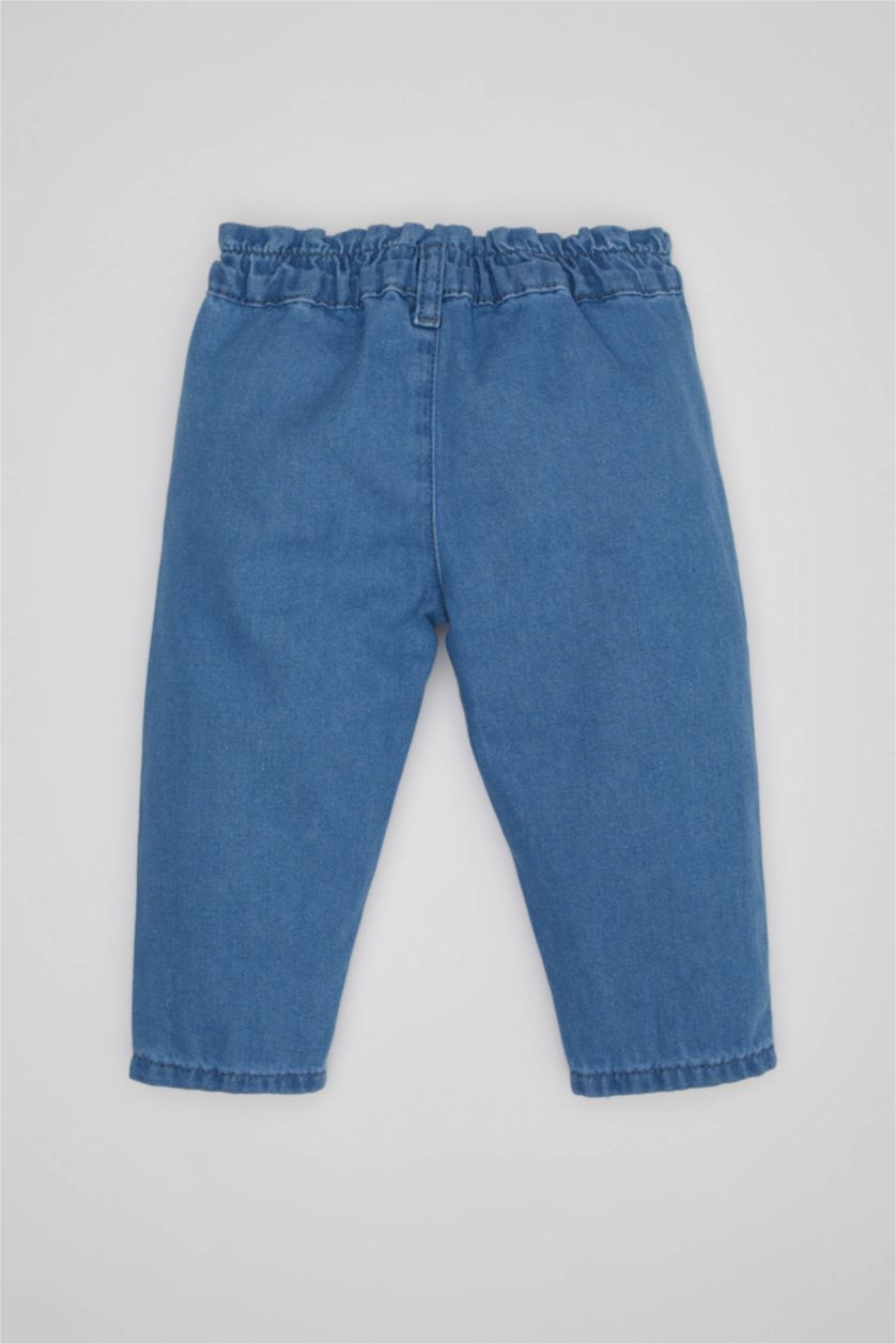 BABY GIRL Blue Baby Girl Paperbag Straight Leg Jeans