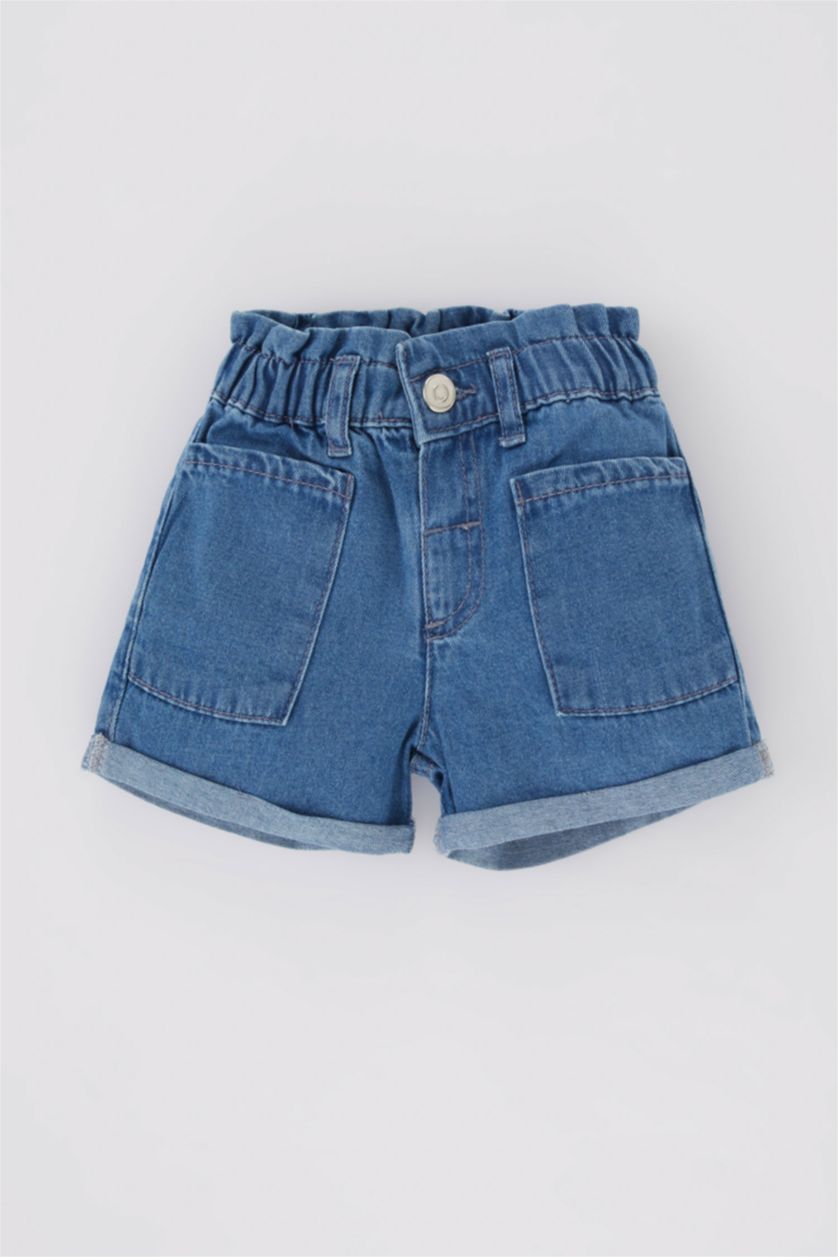 BABY GIRL Blue Baby Girl Regular Fit Jean Shorts