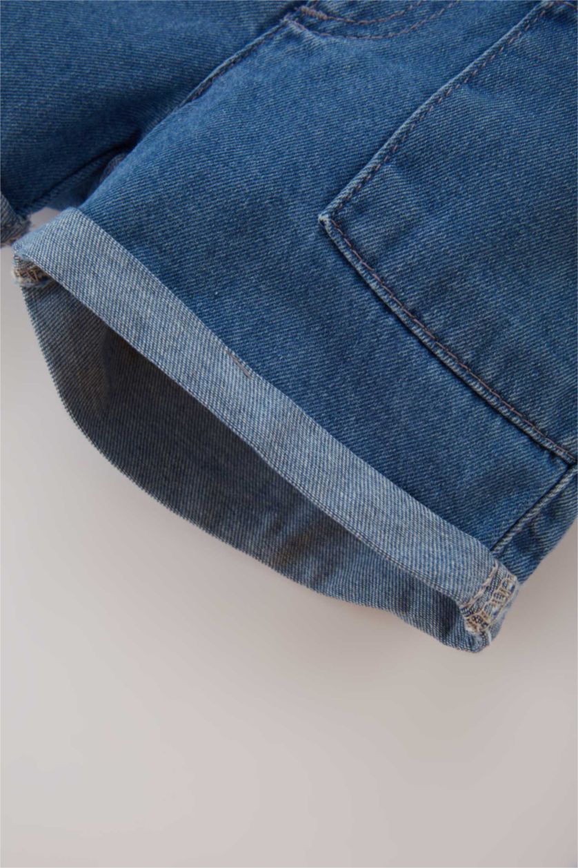 BABY GIRL Blue Baby Girl Regular Fit Jean Shorts