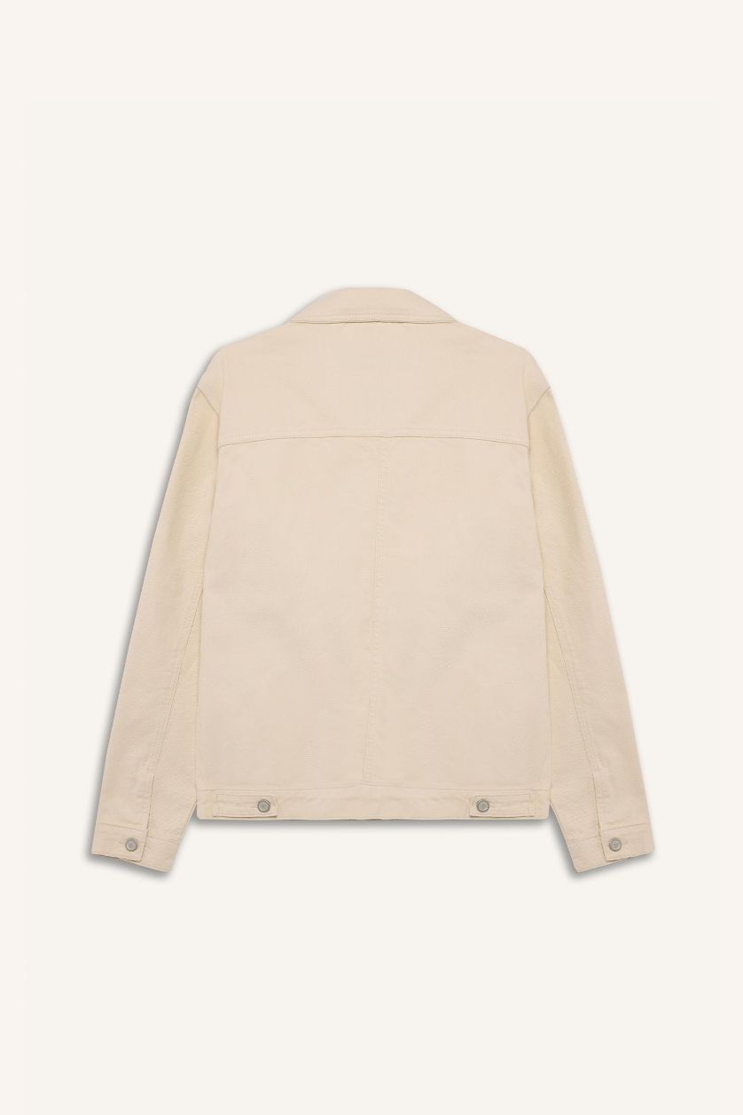 MAN Sand Slim Fit Buttoned Pocket Denim Jacket