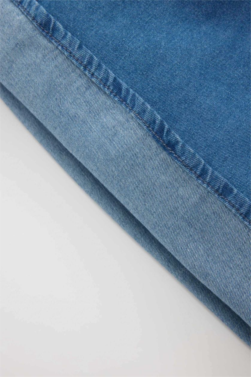 BÉBÉ FILLE Bleu Robe Jean Manches Longues Pour Bébé Fille