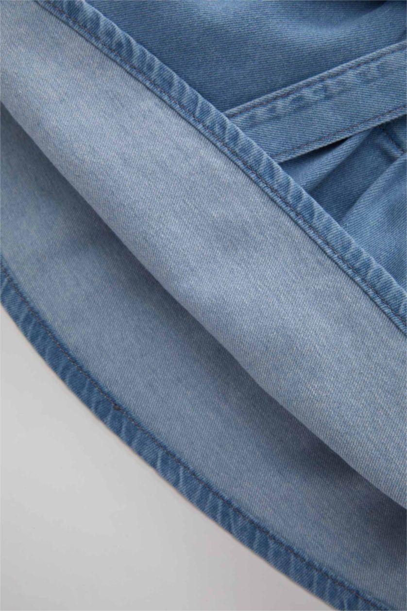 BABY GIRL Light Blue Baby Girl Long Sleeve Denim Dress