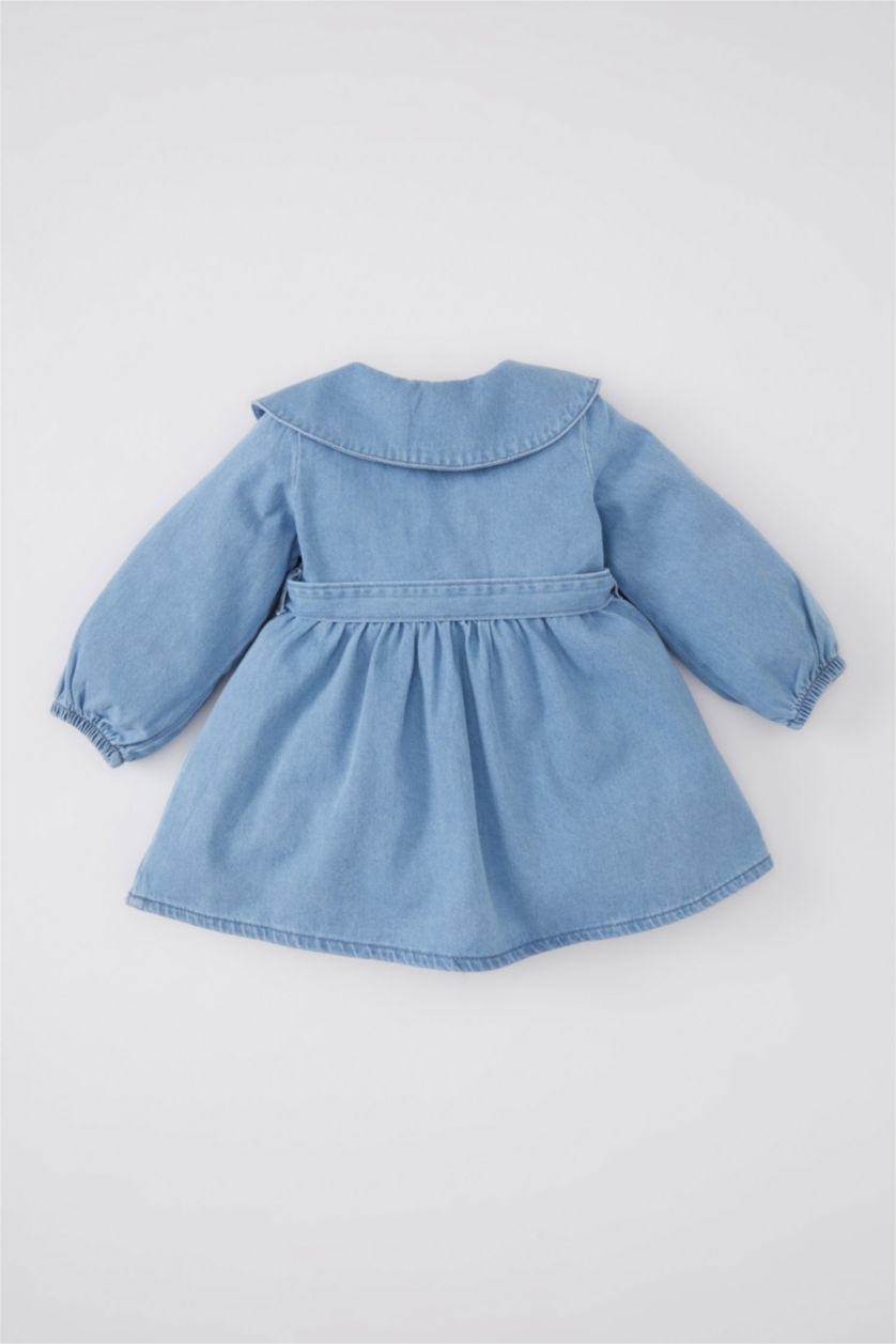 BABY GIRL Light Blue Baby Girl Long Sleeve Denim Dress