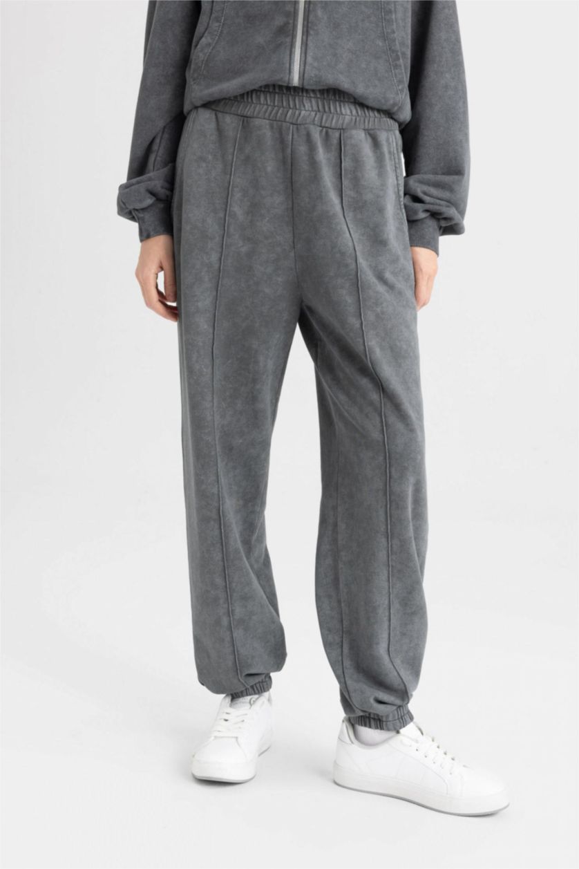 WOMAN Grey jogger Thick Sweatshirt Fabric Trousers