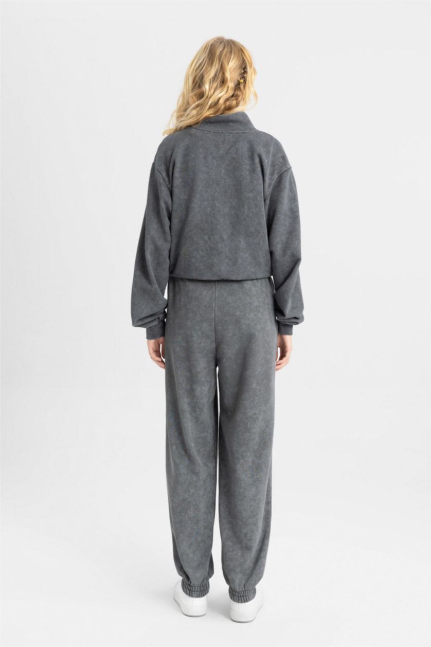 WOMAN Grey jogger Thick Sweatshirt Fabric Trousers