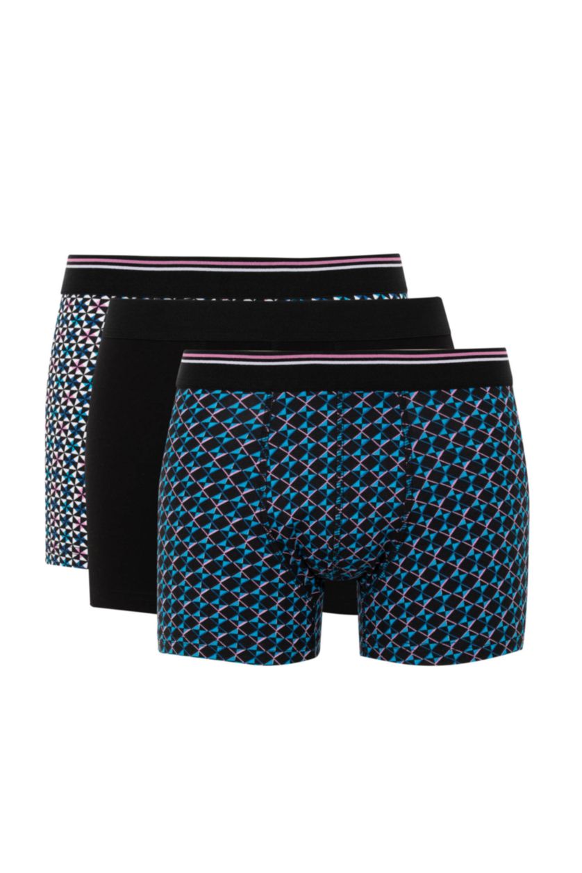 رجالي أسود بوكسر قصة عادية - 3 قطع