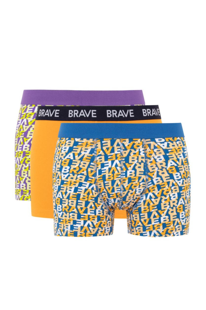 Erkek Sarı Regular Fıt 3'lü Boxer