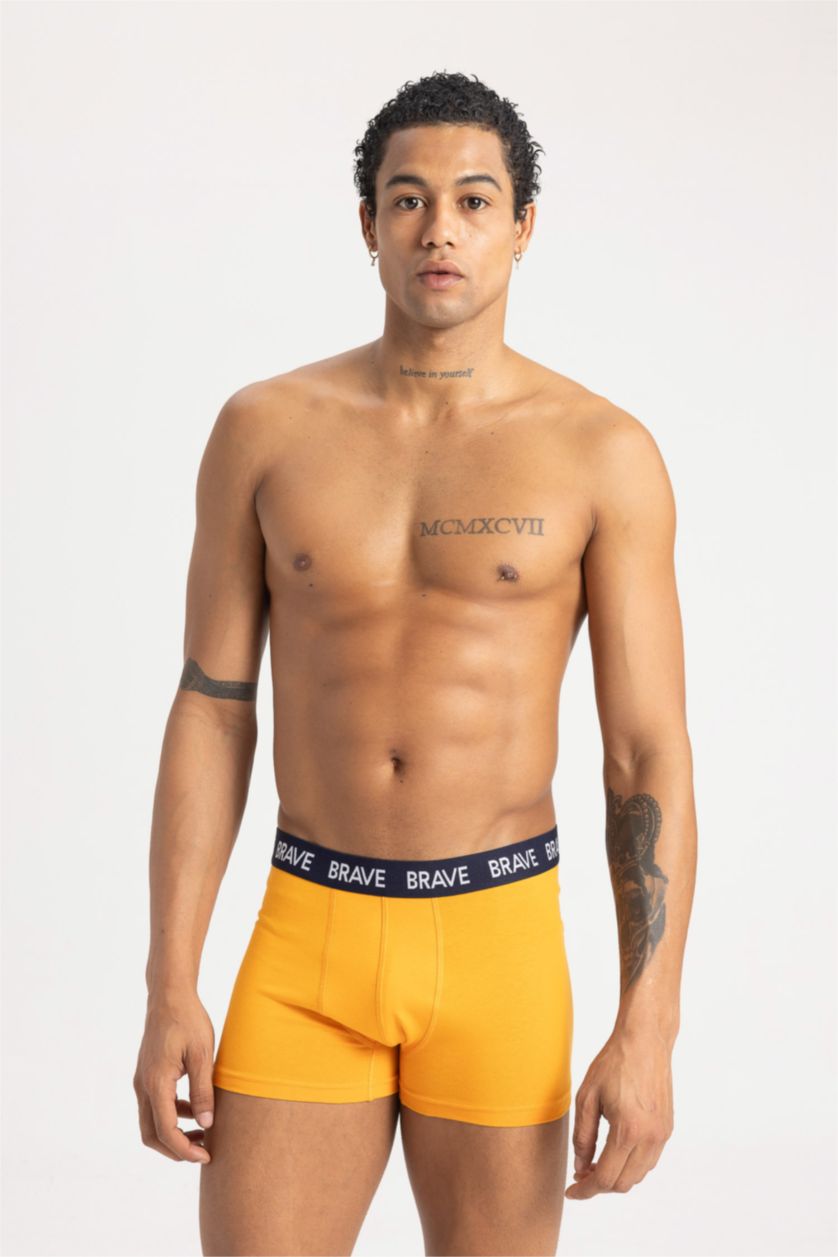 Erkek Sarı Regular Fıt 3'lü Boxer