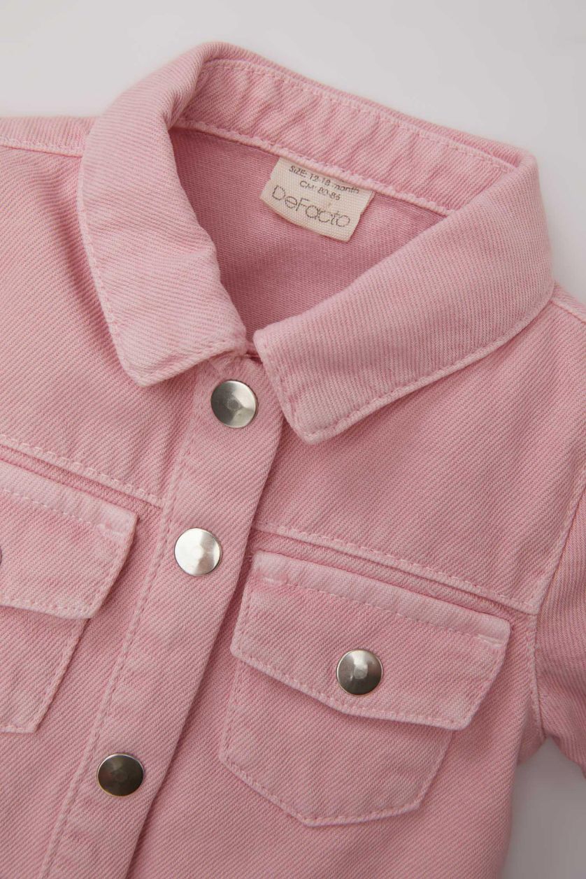 BÉBÉ FILLE Rose Robe Jean à Manches Courtes pour Bébé Fille