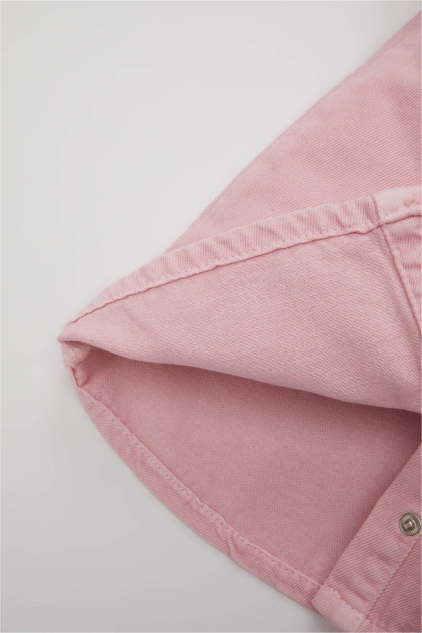 BÉBÉ FILLE Rose Robe Jean à Manches Courtes pour Bébé Fille