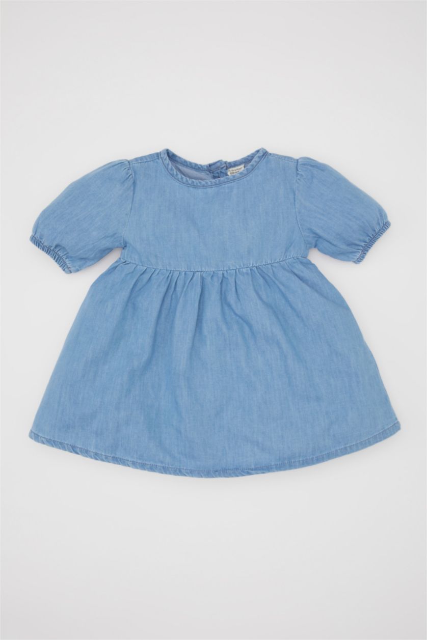 BABY GIRL Blue Baby Girl Short Sleeve Denim Dress