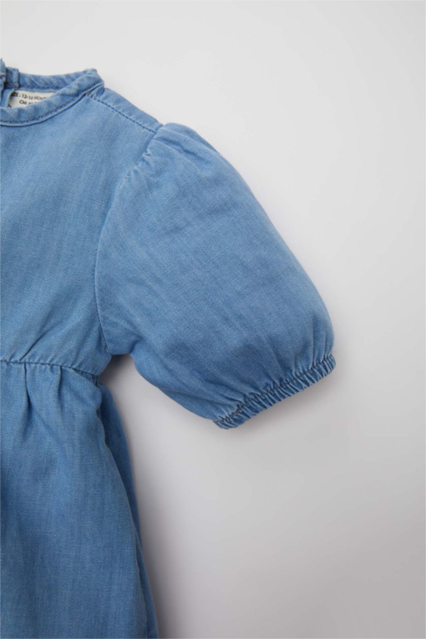 BABY GIRL Blue Baby Girl Short Sleeve Denim Dress